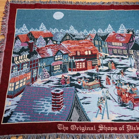Dickens Village Tapestry blanket Christmas - Picture 3 of 7